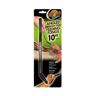 Zoo Med Angled Stainless Steel Feeding Tongs 10"